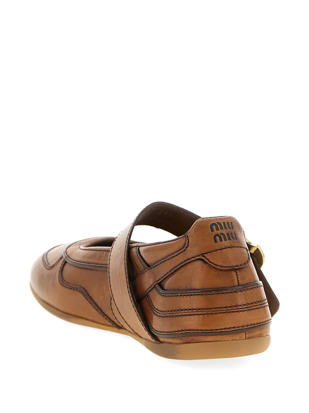 Miu Gymnasium leather ballet flats Bruin