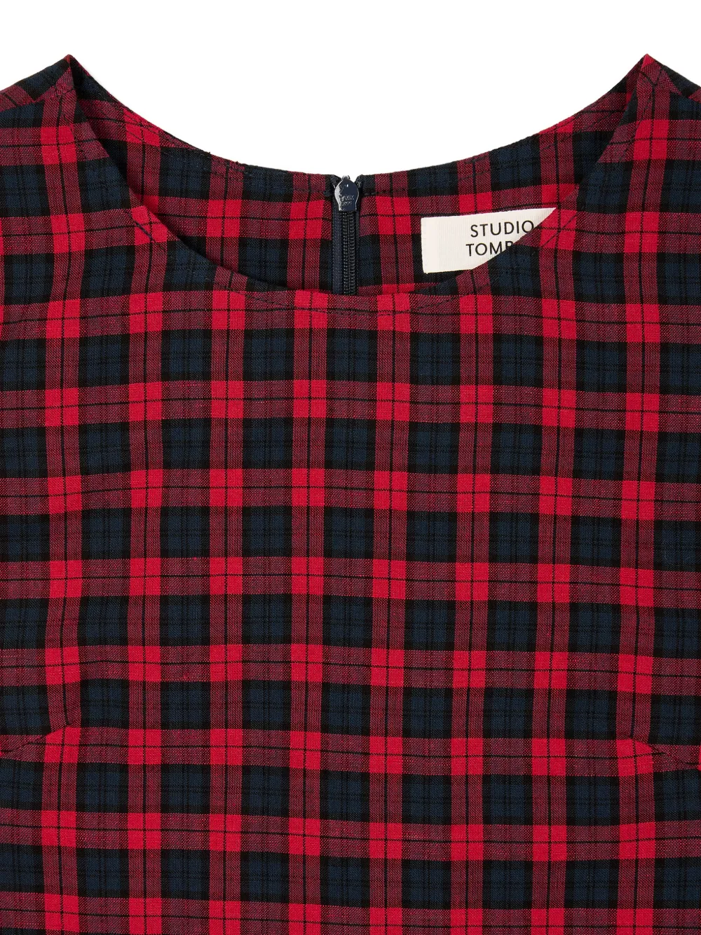 TOMBOY Geruite mouwloze blouse met striksluiting Rood