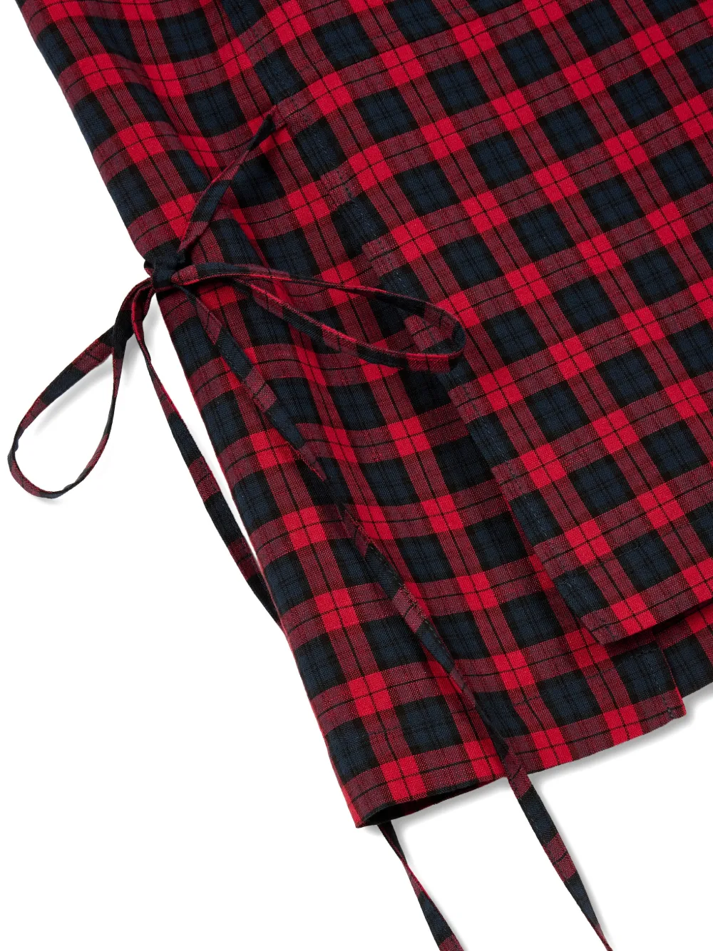 TOMBOY Geruite mouwloze blouse met striksluiting Rood