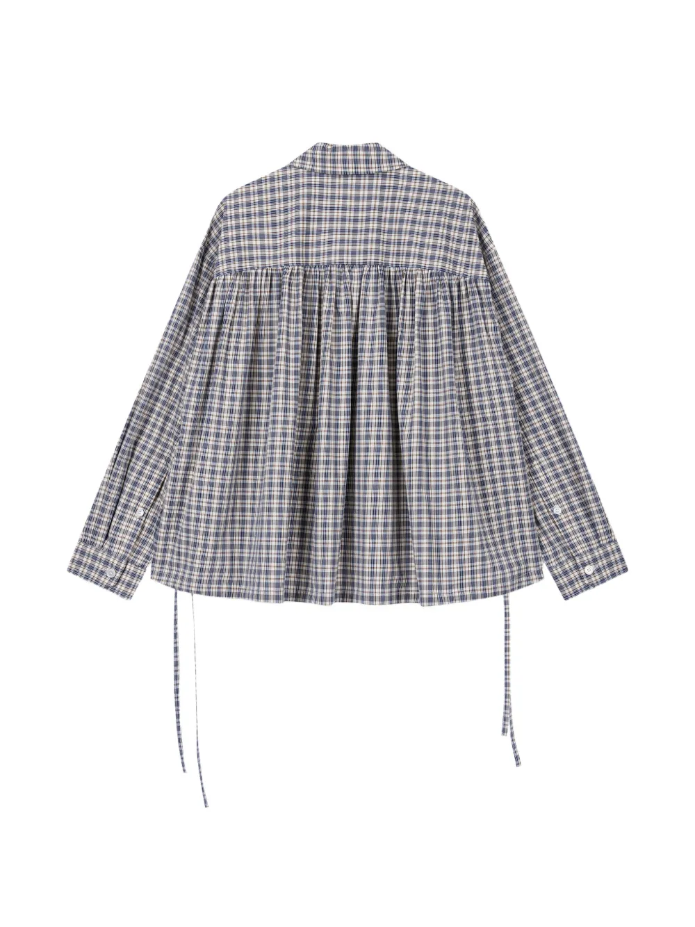 TOMBOY Geruit overhemd met trekkoord Beige