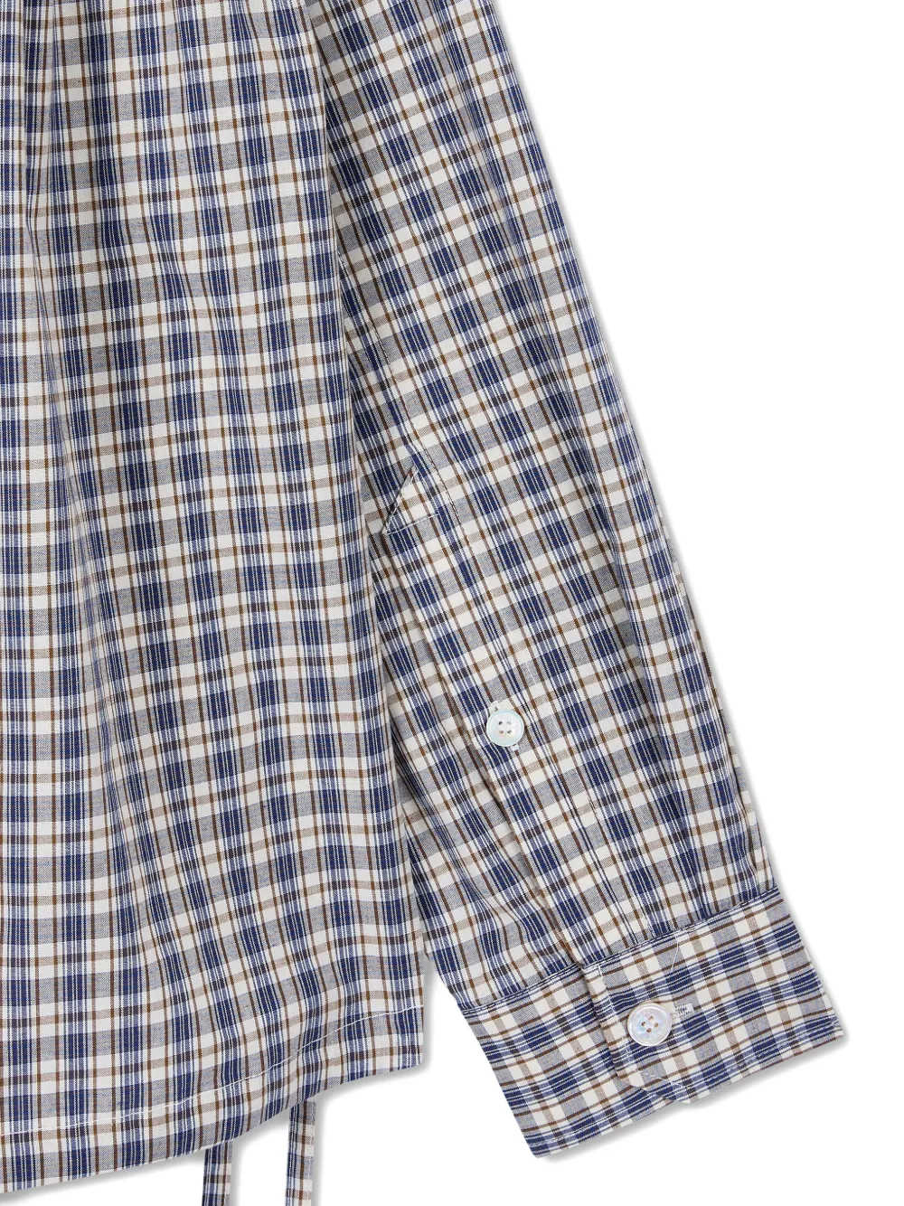 TOMBOY Geruit overhemd met trekkoord Beige