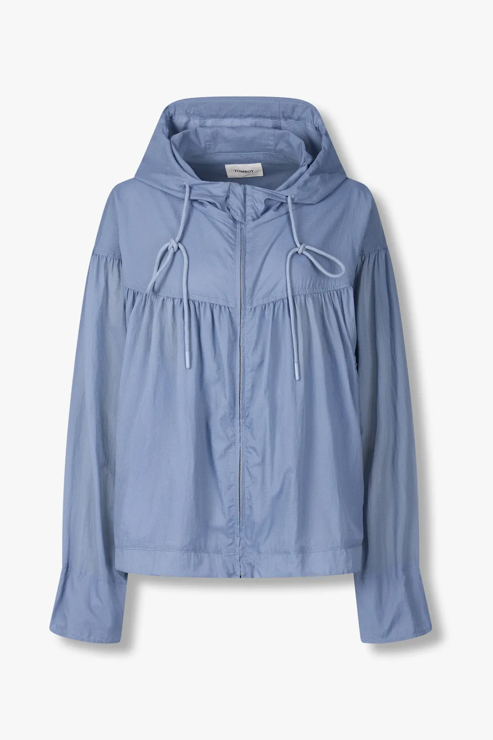 TOMBOY shirred hooded jacket - Blu