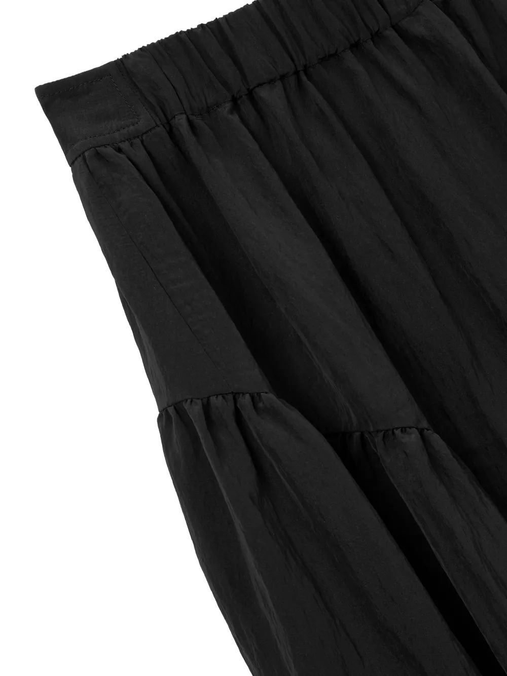 TOMBOY Asymmetrische gelaagde A-lijn maxi-rok Zwart