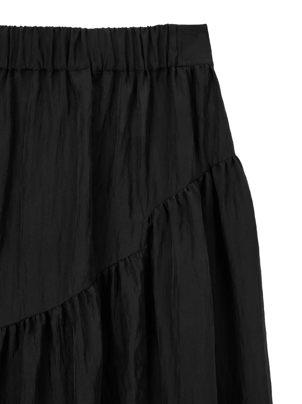 TOMBOY Asymmetrische gelaagde A-lijn maxi-rok Zwart