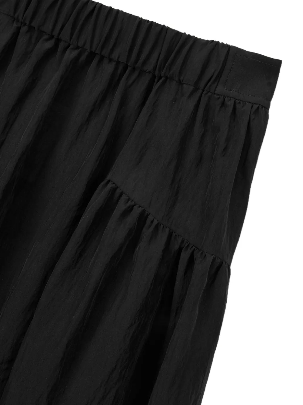 TOMBOY Asymmetrische gelaagde A-lijn maxi-rok Zwart