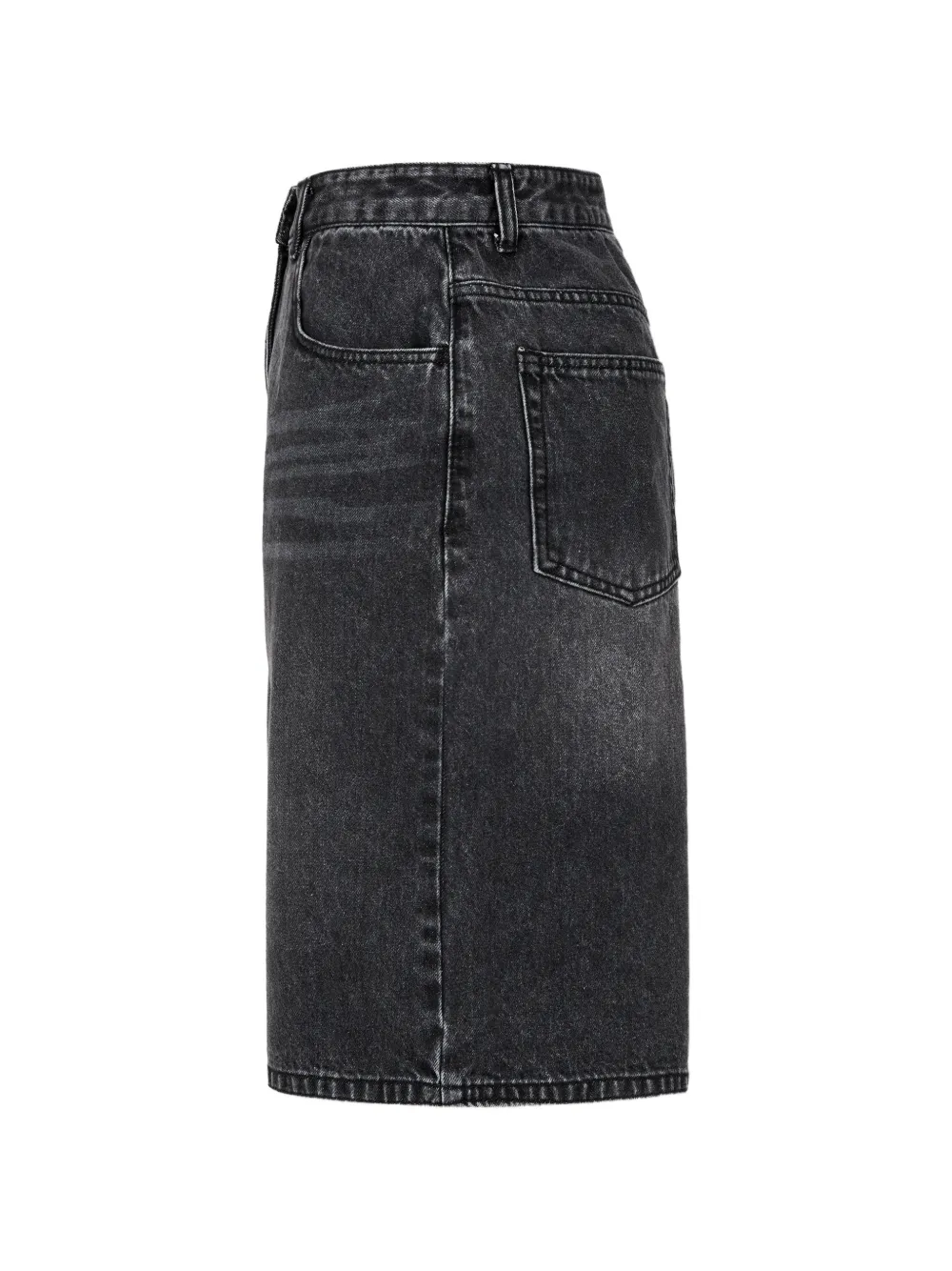 TOMBOY Denim shorts op knielengte met vervaagd effect Zwart