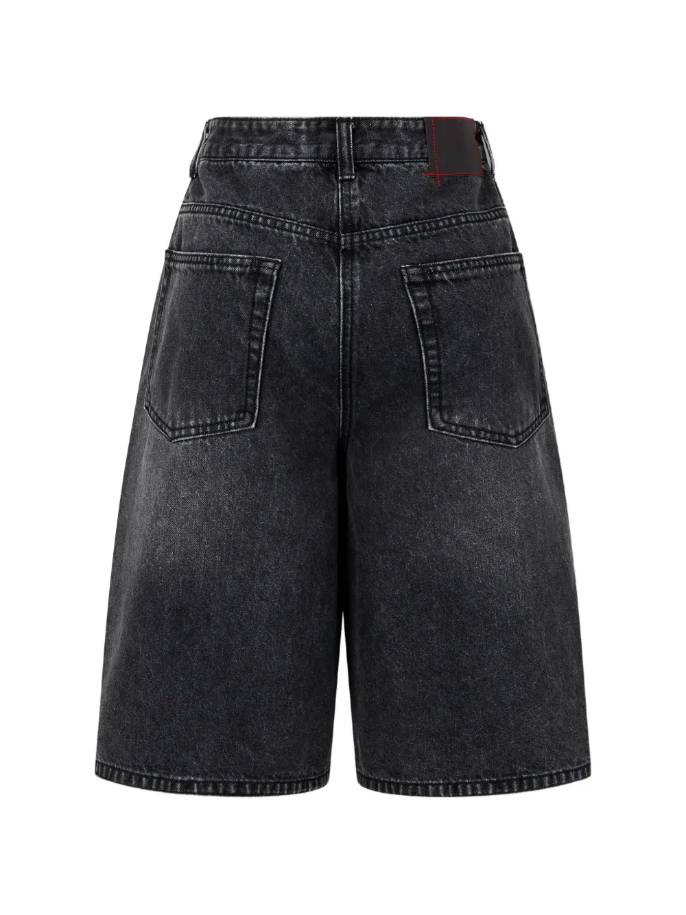 TOMBOY Denim shorts op knielengte met vervaagd effect Zwart