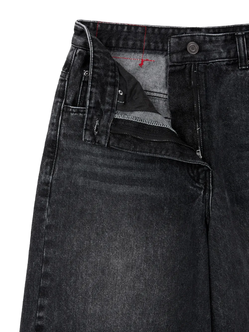 TOMBOY Denim shorts op knielengte met vervaagd effect Zwart