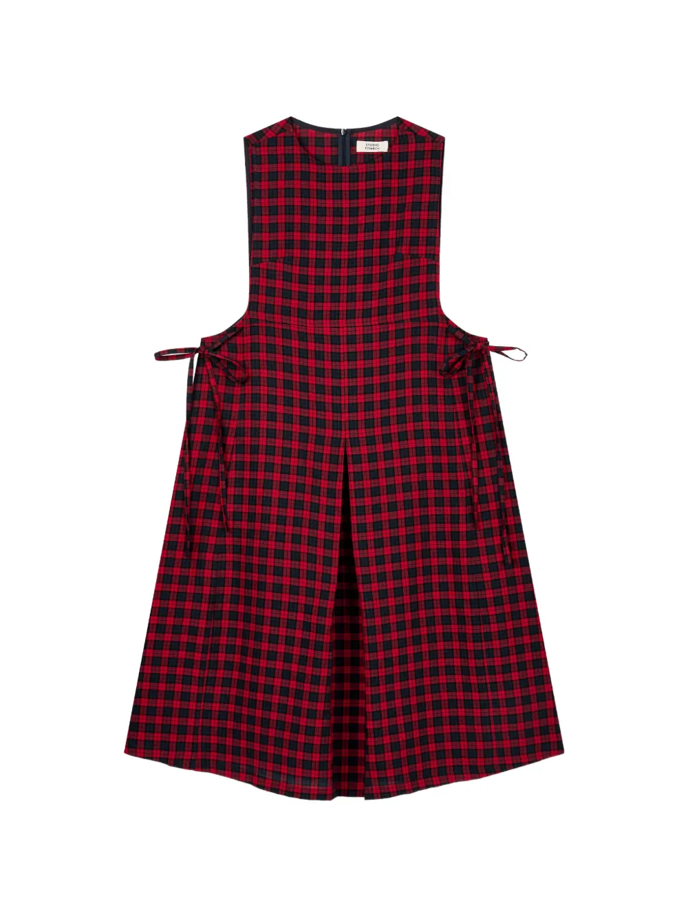 TOMBOY checkered tie-fastening A-line midi dress - Rosso