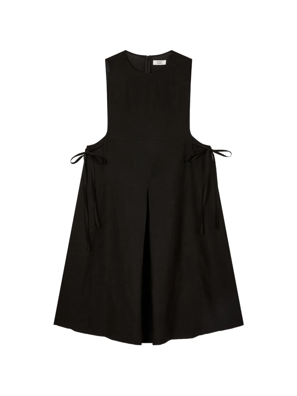 TOMBOY side-tie pleated mini dress - Schwarz