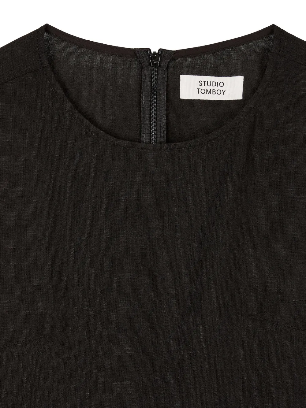 TOMBOY Geplooide mini-jurk met striksluiting Zwart