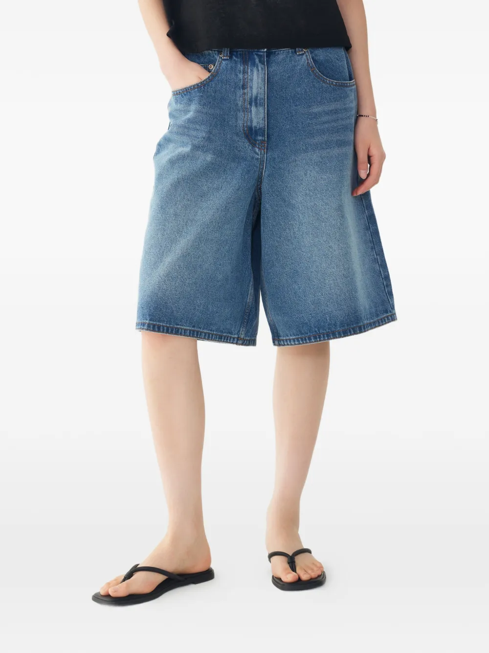 TOMBOY High waist denim shorts Blauw