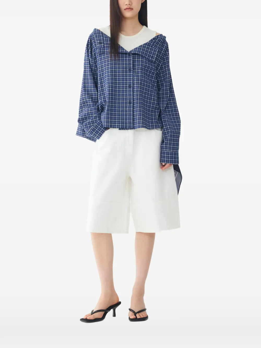 TOMBOY Geruite plooirok Blauw