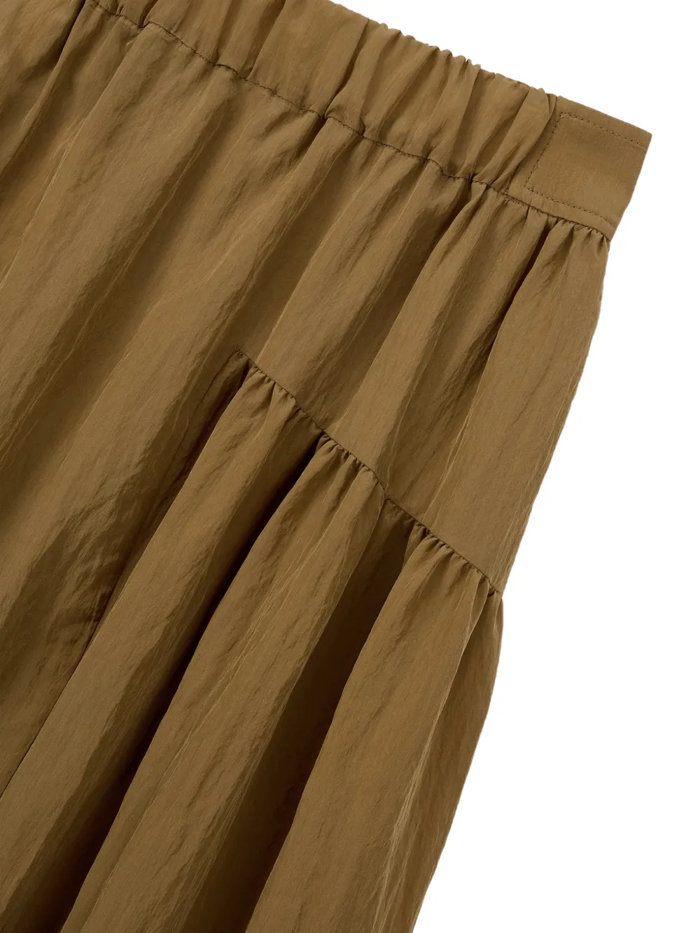 TOMBOY Asymmetrische gelaagde maxi-rok met A-lijn Beige