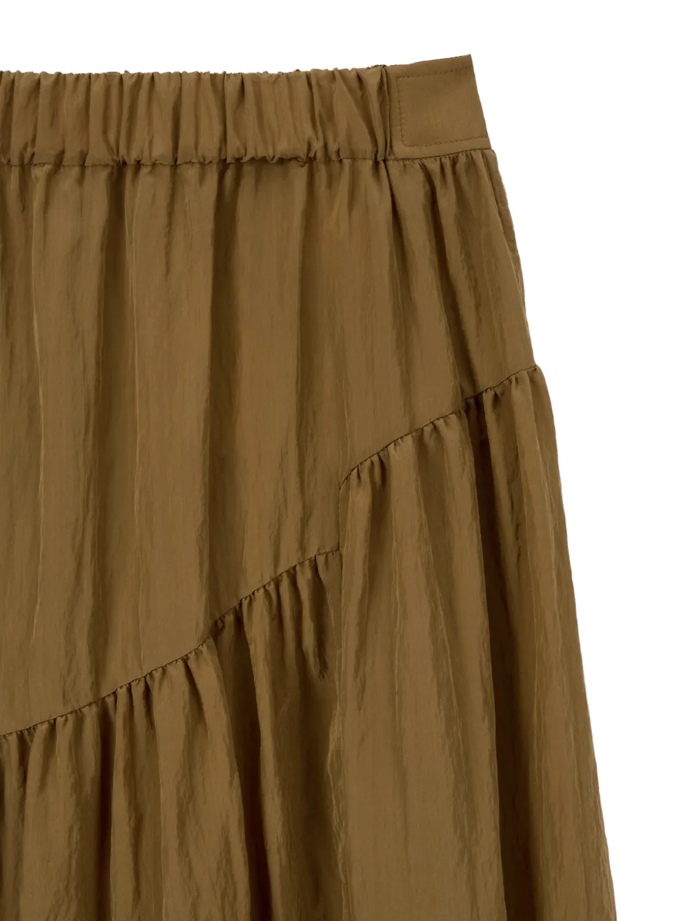 TOMBOY Asymmetrische gelaagde maxi-rok met A-lijn Beige