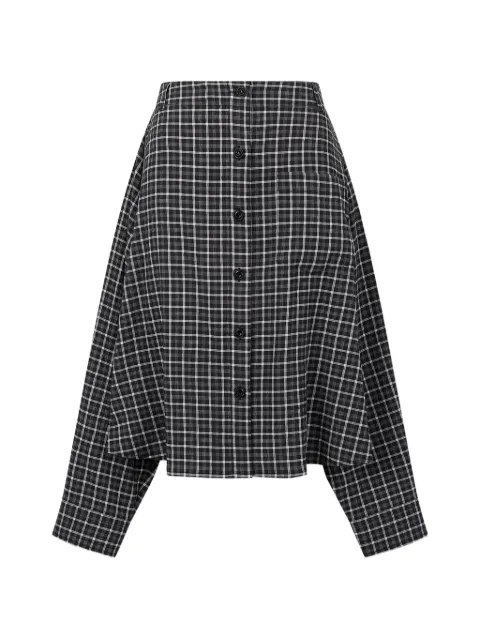 TOMBOY check-print pleated-back shirt