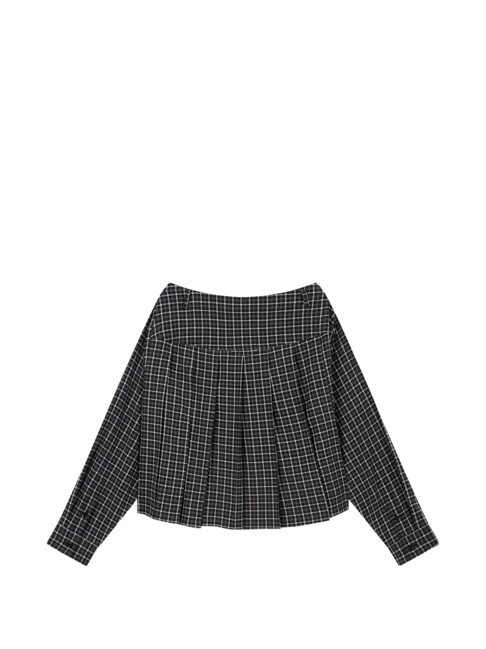 TOMBOY Geruite blouse met geplooide rug Zwart