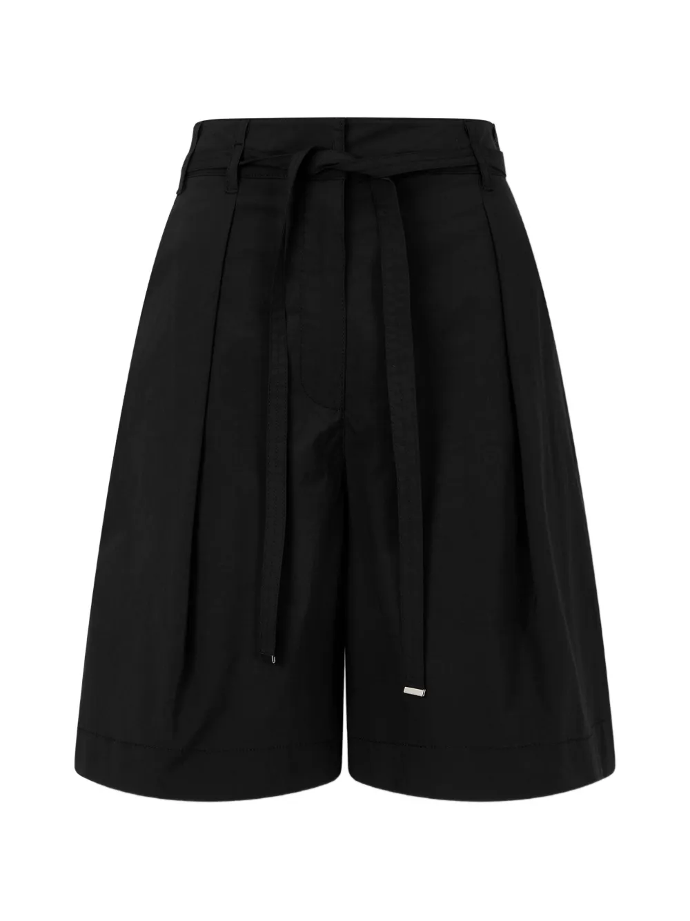 TOMBOY belted pleated knee-length tailored shorts - Black
