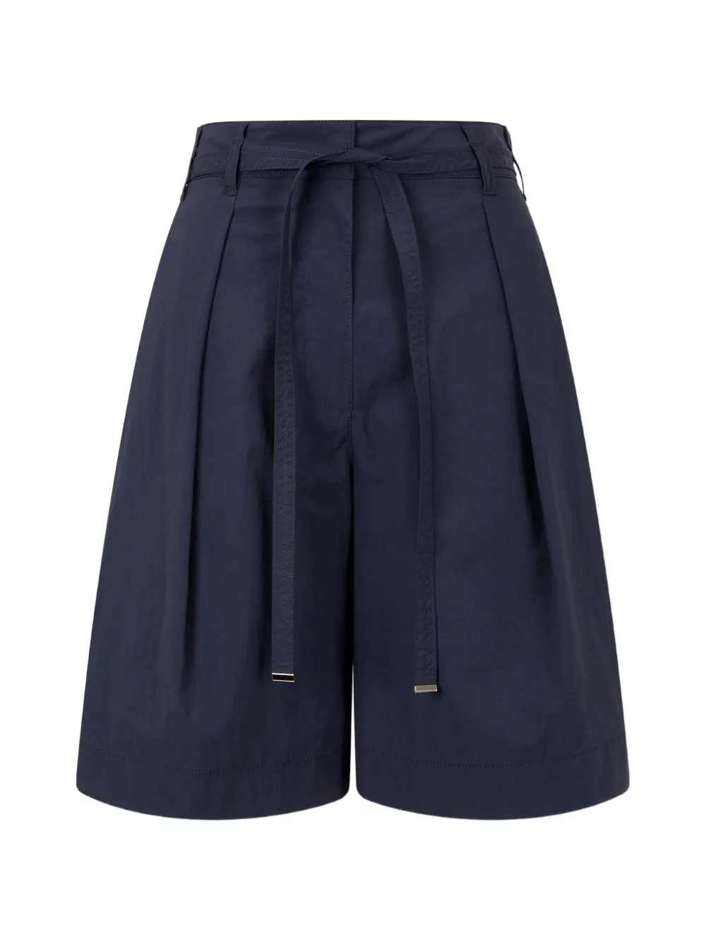 TOMBOY belted pleated knee-length tailored shorts - Blau