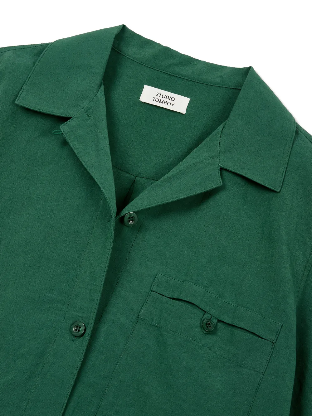 TOMBOY Overhemd met open kraag Groen