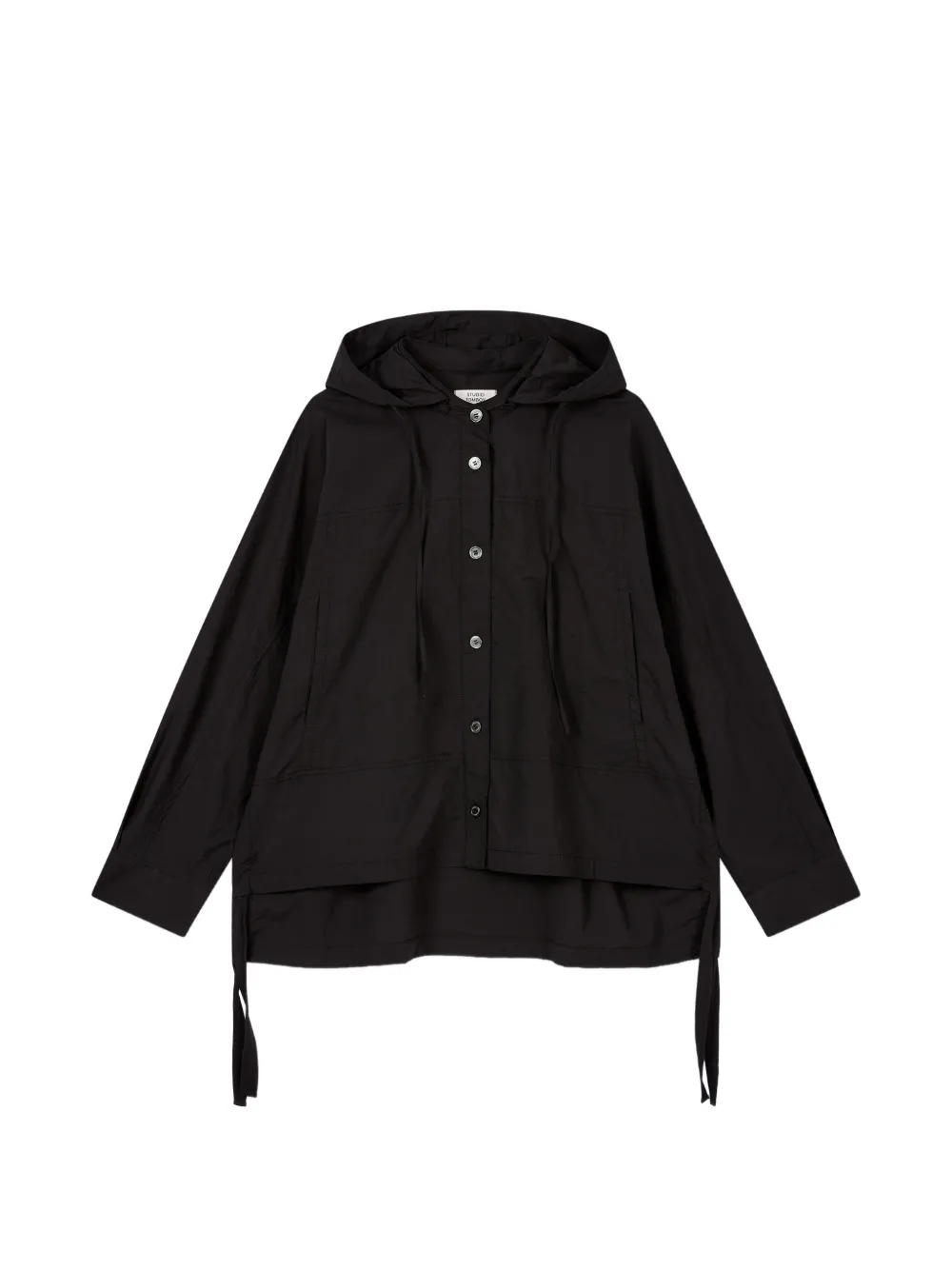 TOMBOY detachable-hood button-up shirt - Schwarz