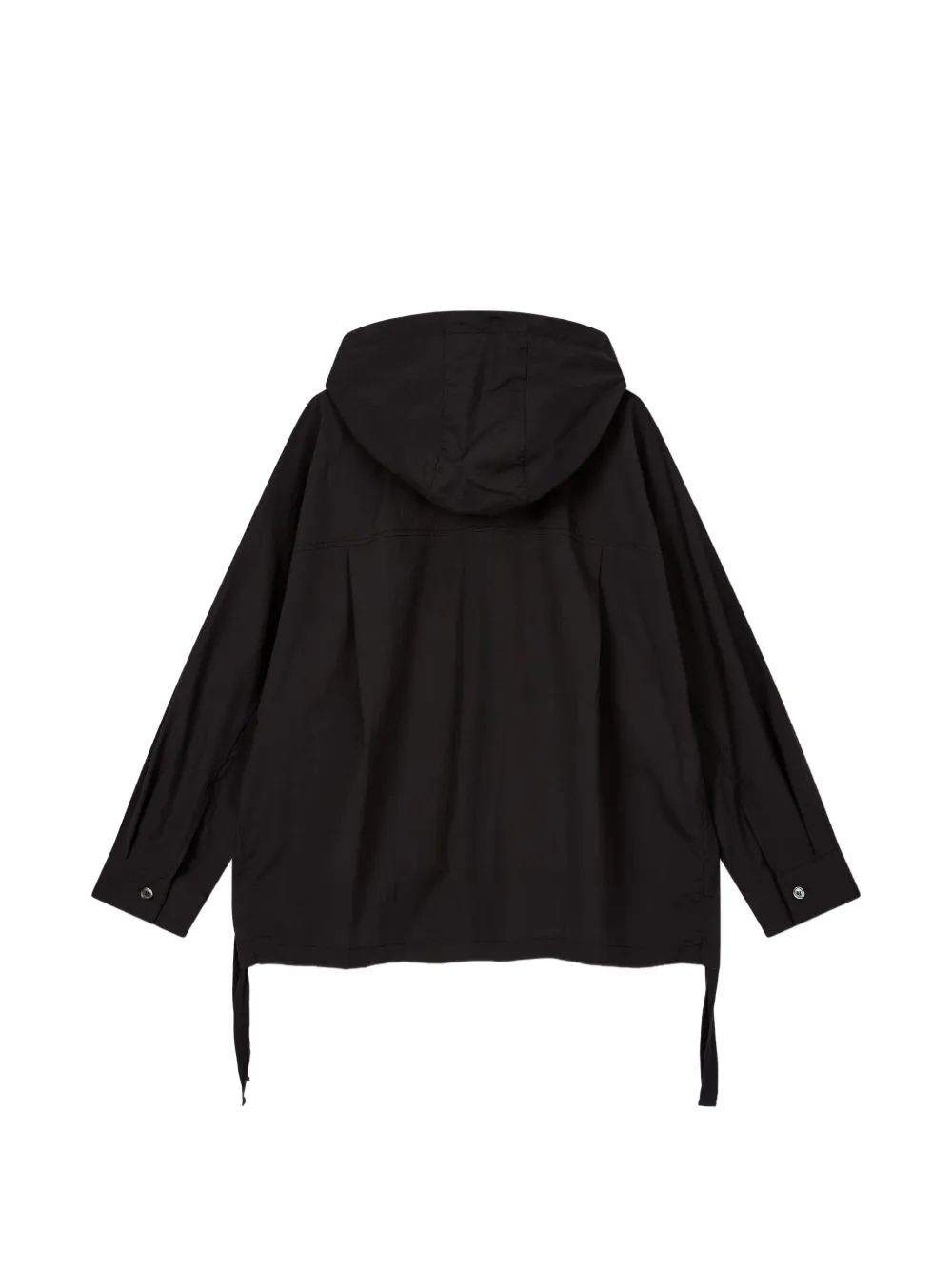 TOMBOY Button-up overhemd met afneembare capuchon Zwart