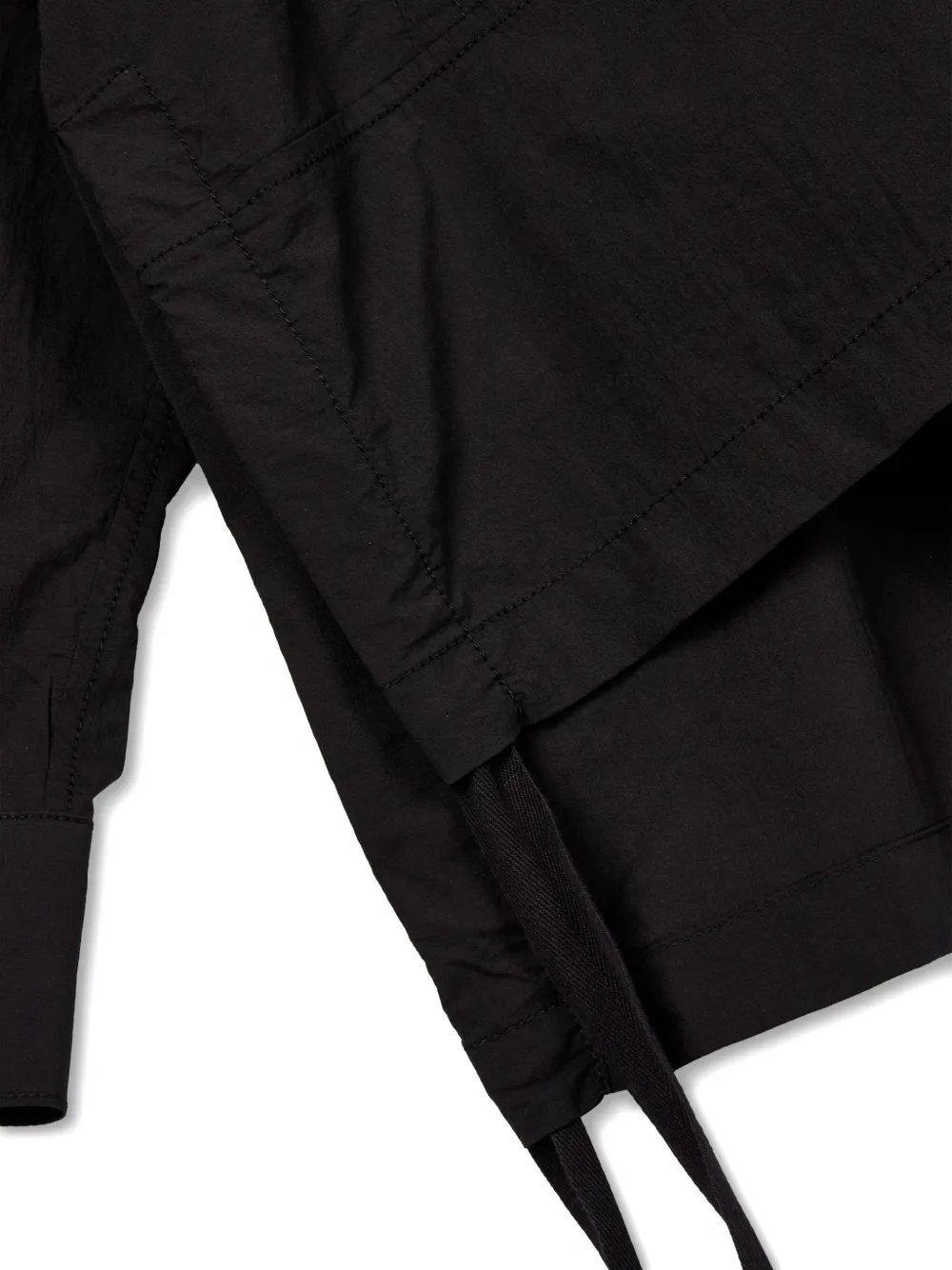 TOMBOY Button-up overhemd met afneembare capuchon Zwart