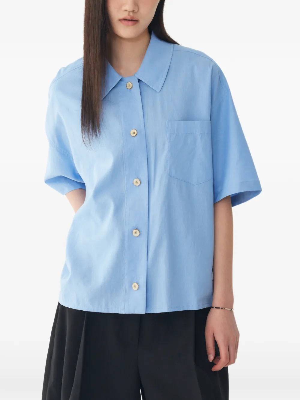 TOMBOY Overhemd met korte mouwen Blauw