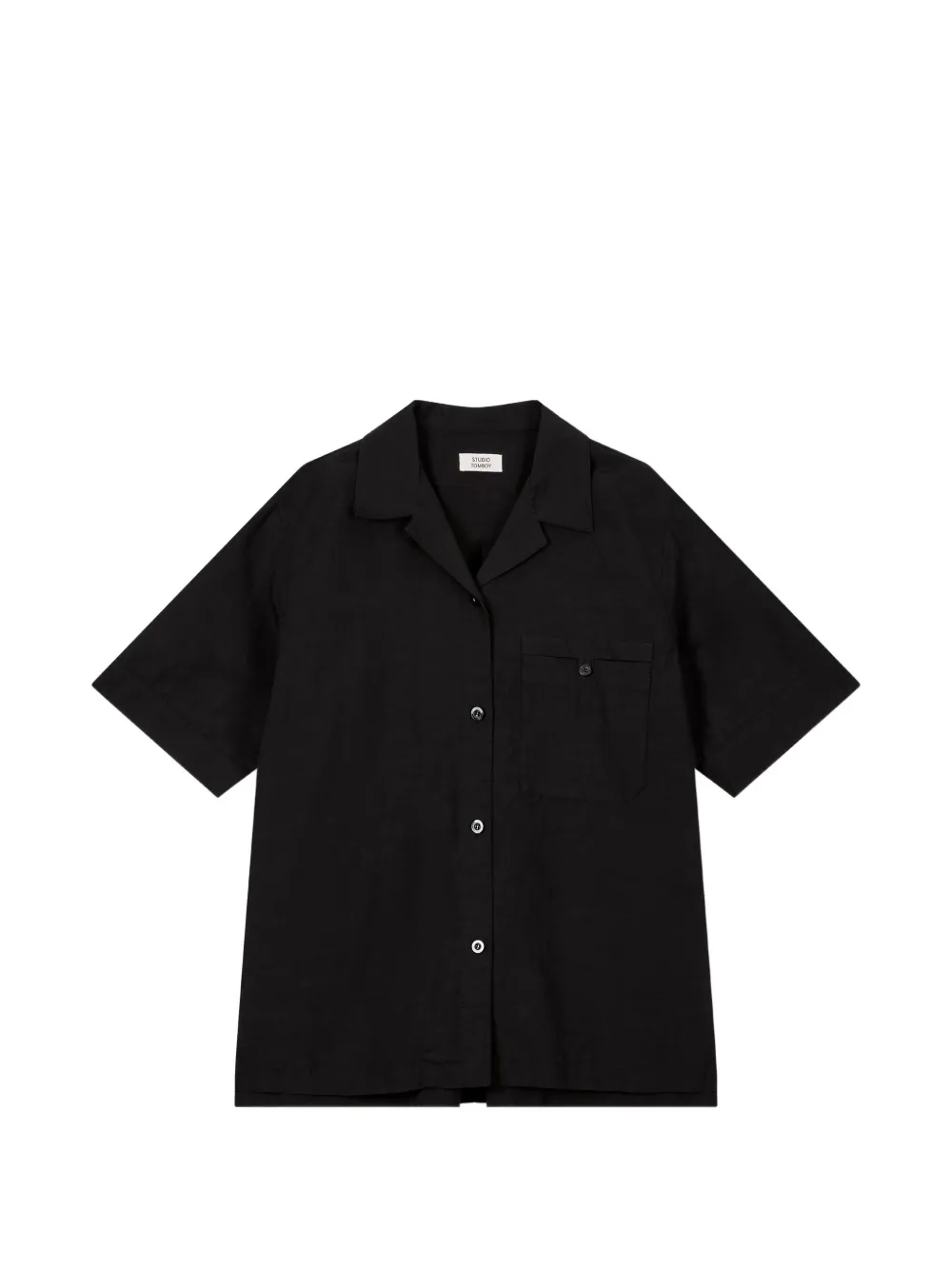 TOMBOY open-collar short-sleeved shirt - Schwarz