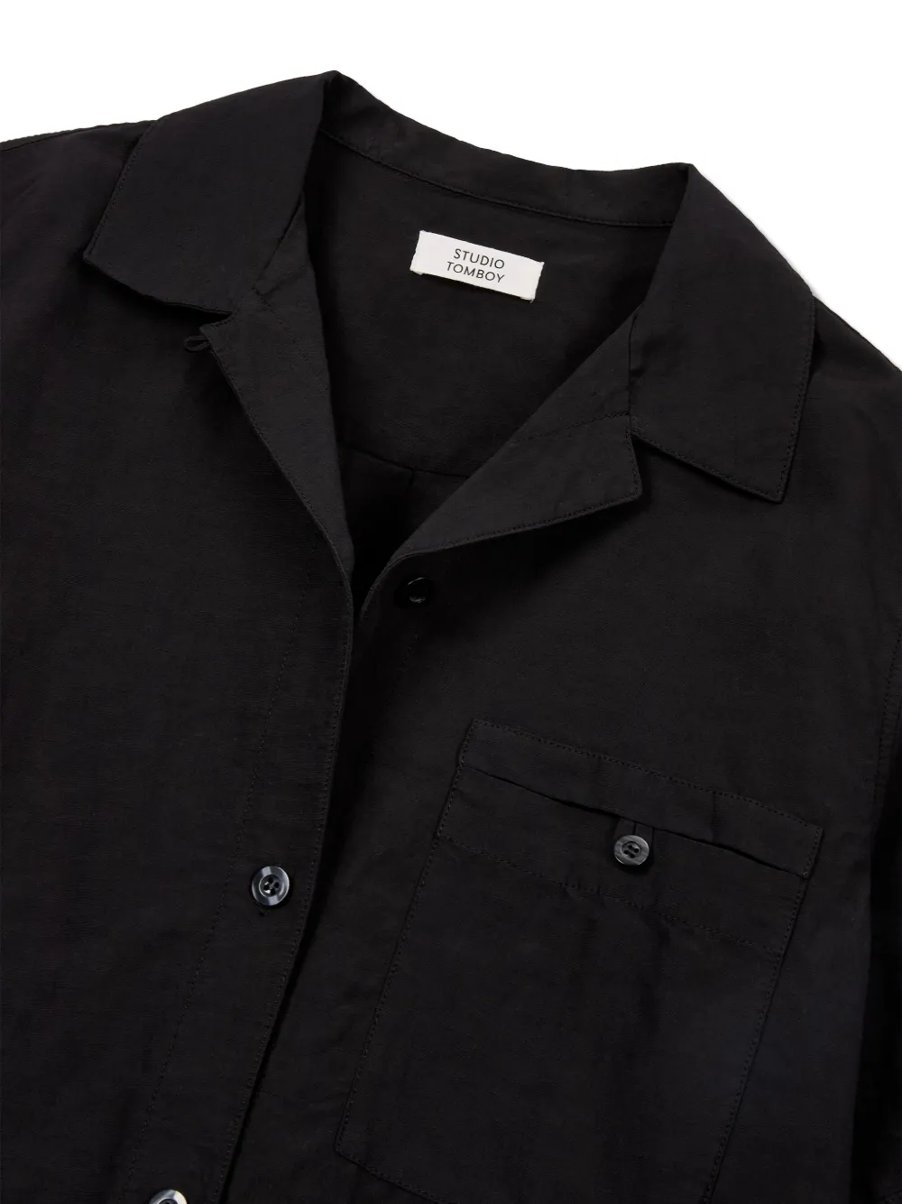 TOMBOY Blouse met open kraag Zwart