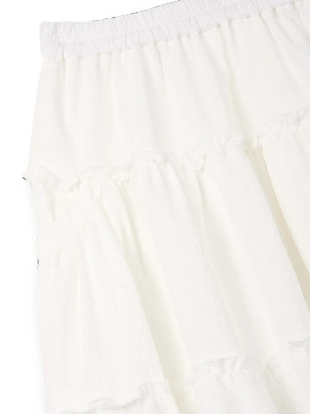 TOMBOY tiered seersucker skirt - Weiß