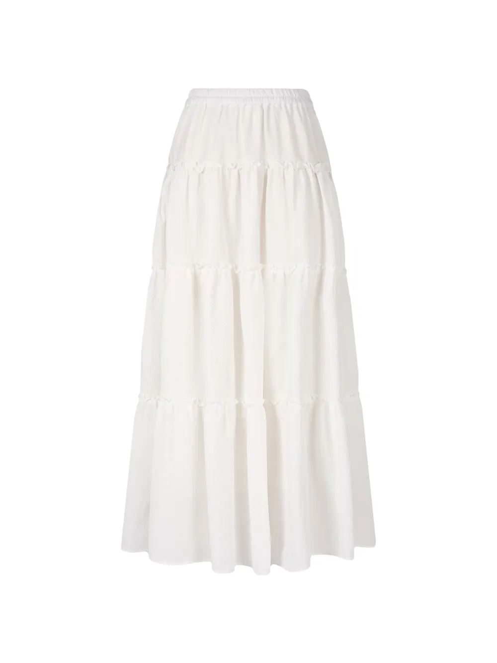 TOMBOY tiered seersucker skirt - Weiß