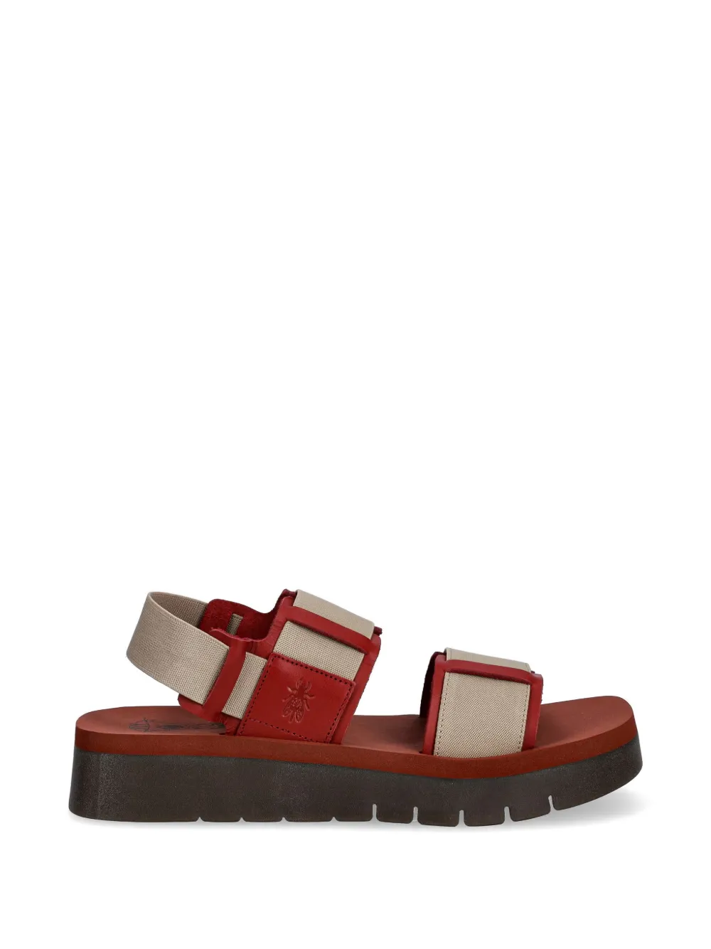 Fly London logo-debossed panelled sandals Rood