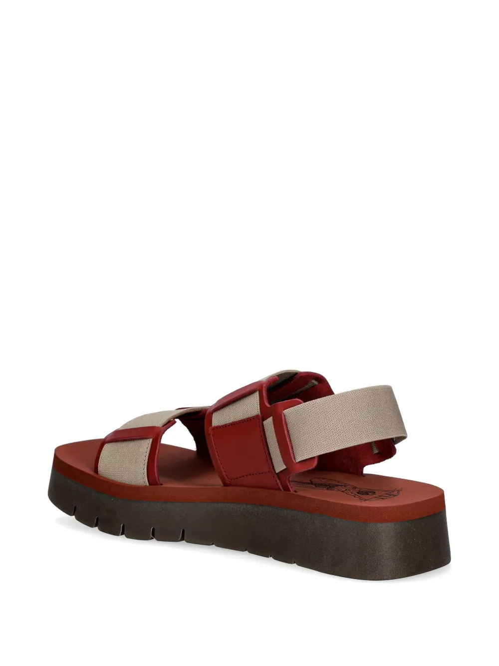 Fly London logo-debossed panelled sandals Rood