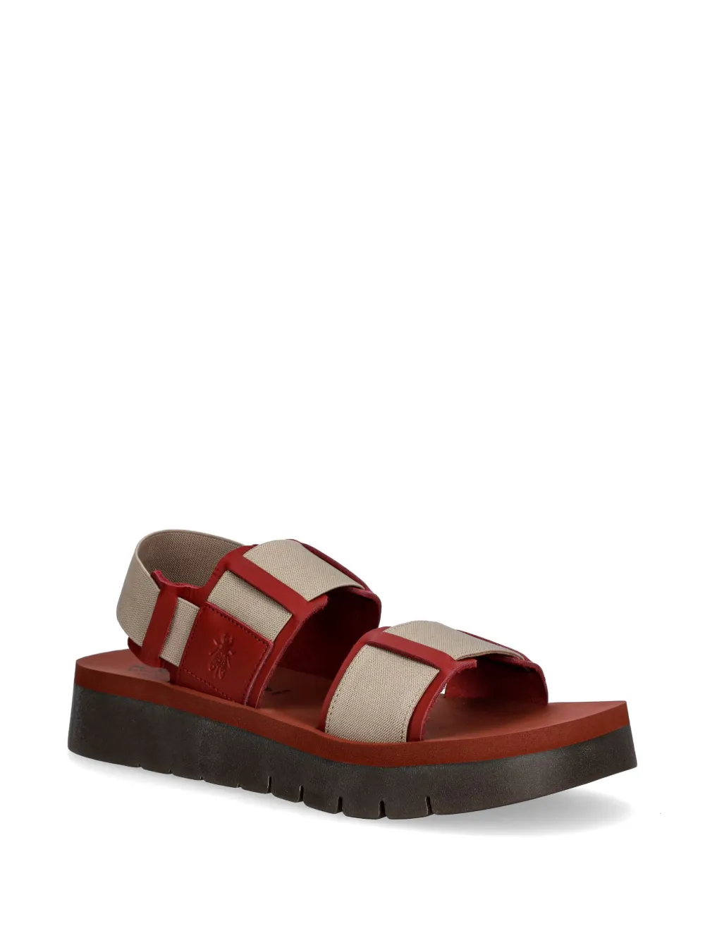 Fly London logo-debossed panelled sandals Rood