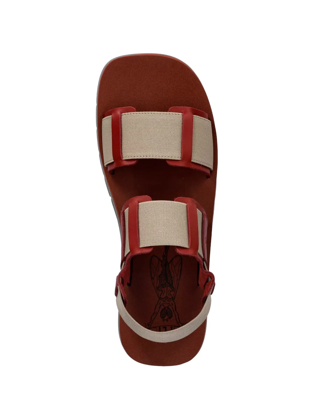 Fly London logo-debossed panelled sandals Rood