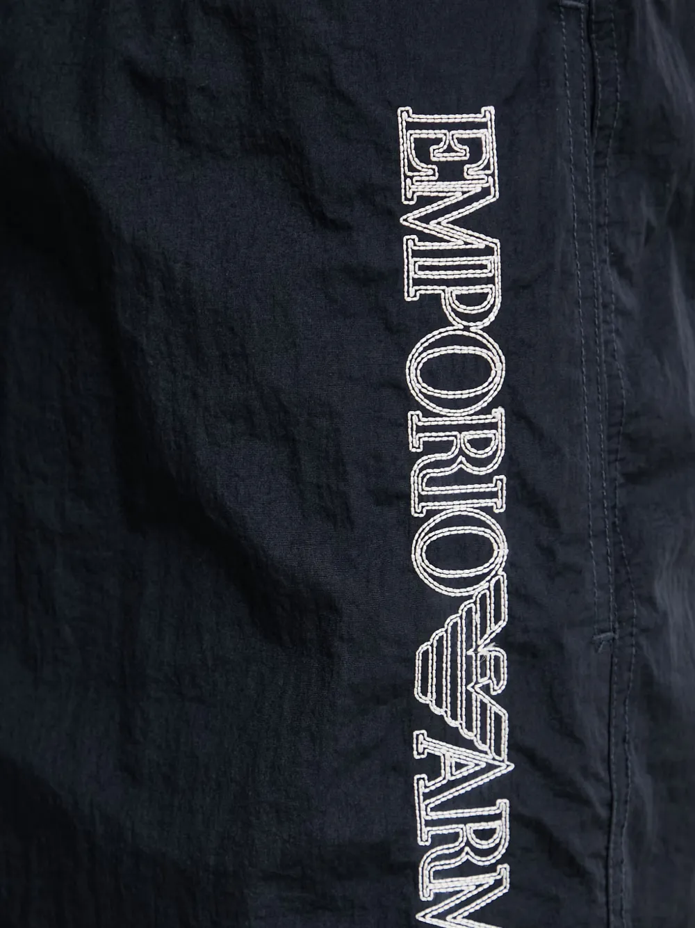 Emporio Armani Zwembroek met geborduurd logo Zwart