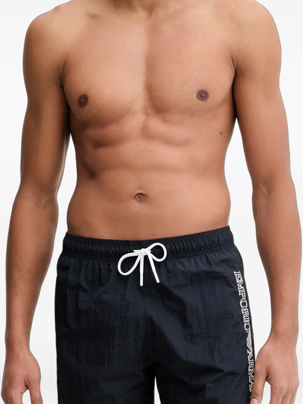 Emporio Armani Zwembroek met geborduurd logo Zwart