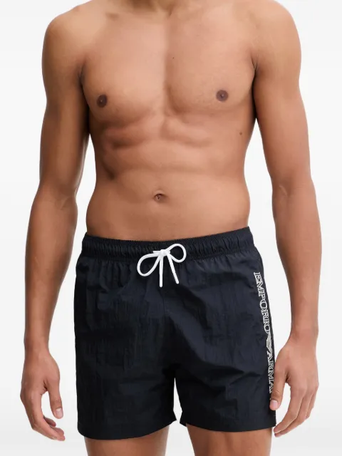 Emporio Armani logo-embroidered drawstring swim shorts