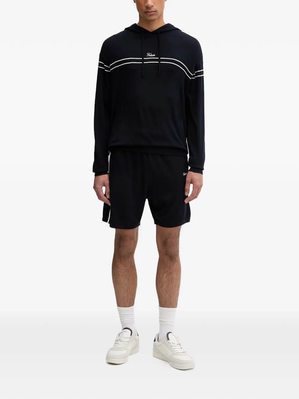  From Future Sudadera A Rayas Con Capucha - Azul 