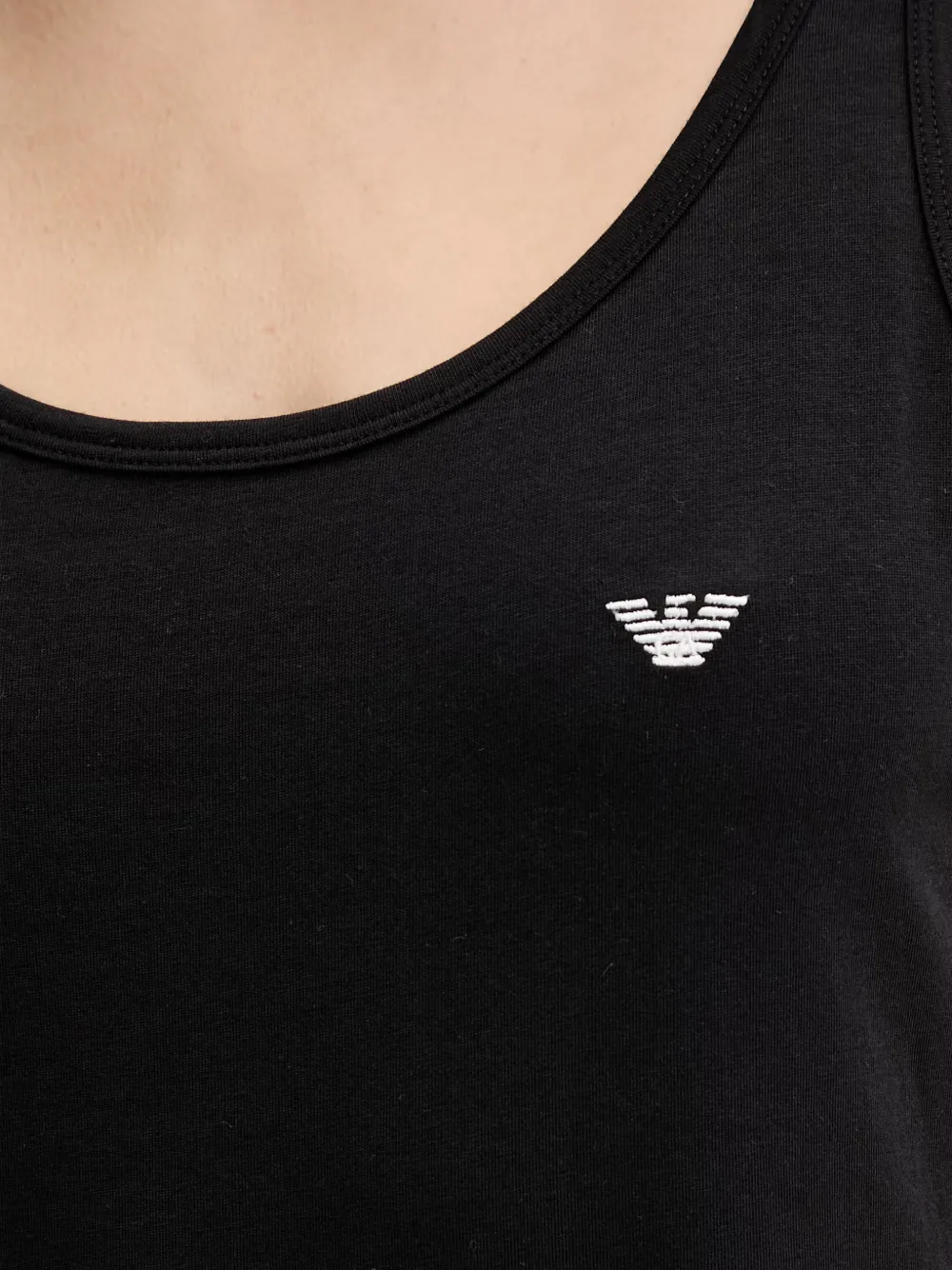 Emporio Armani Jersey biologische nachtjapon Zwart