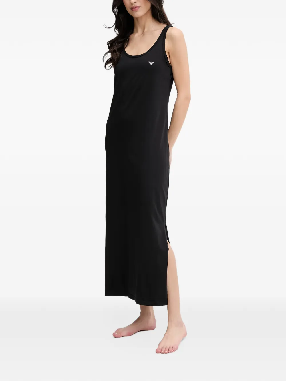 Emporio Armani Jersey biologische nachtjapon Zwart