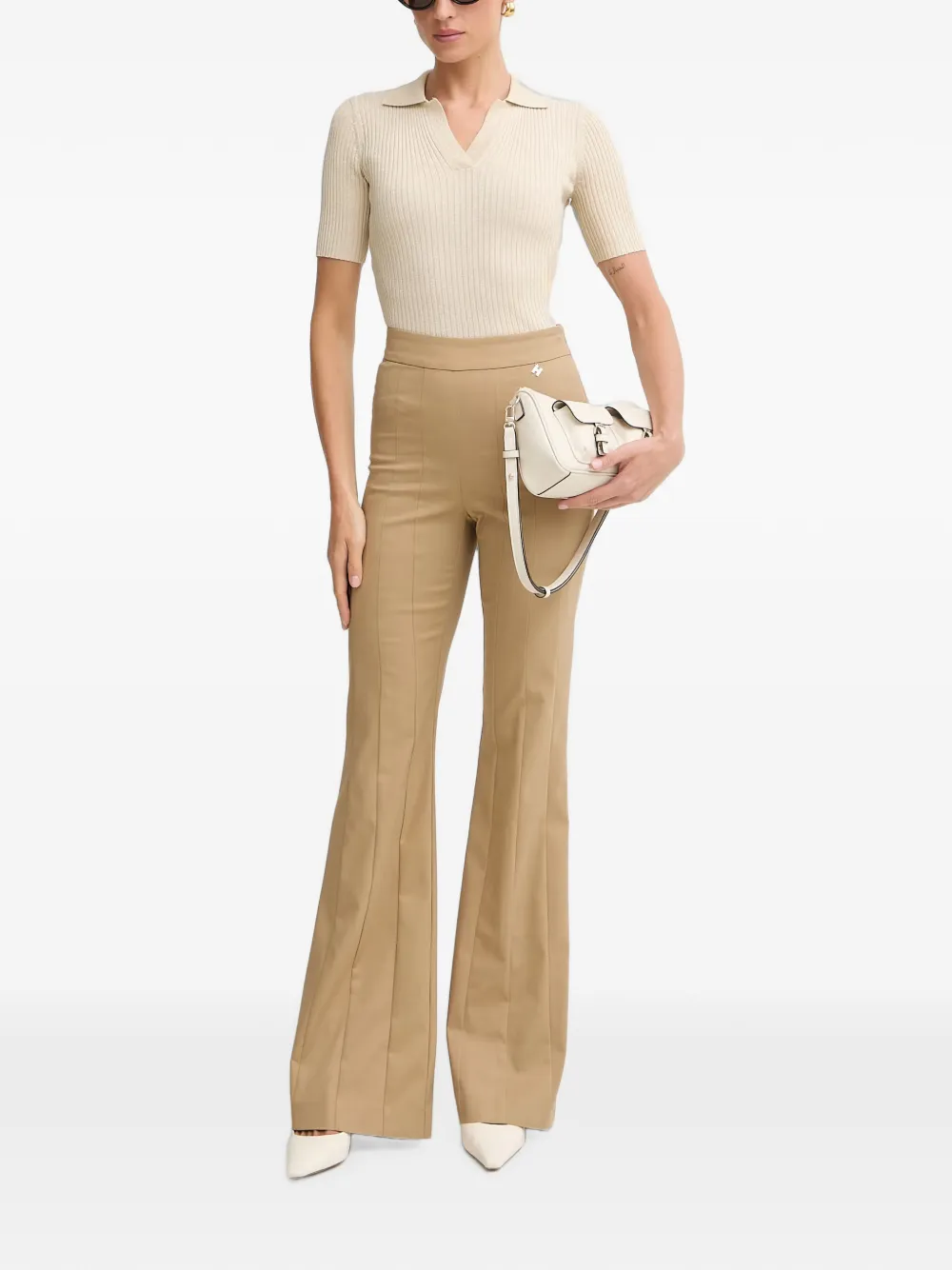 FRACOMINA T-shirt met V-hals Beige