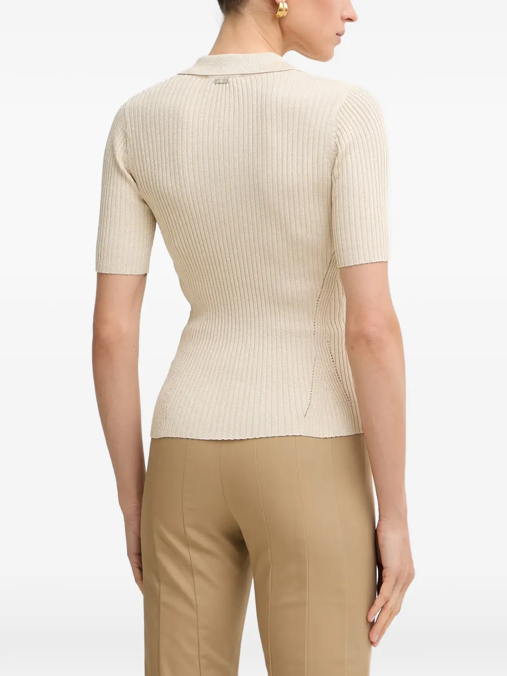 FRACOMINA T-shirt met V-hals Beige