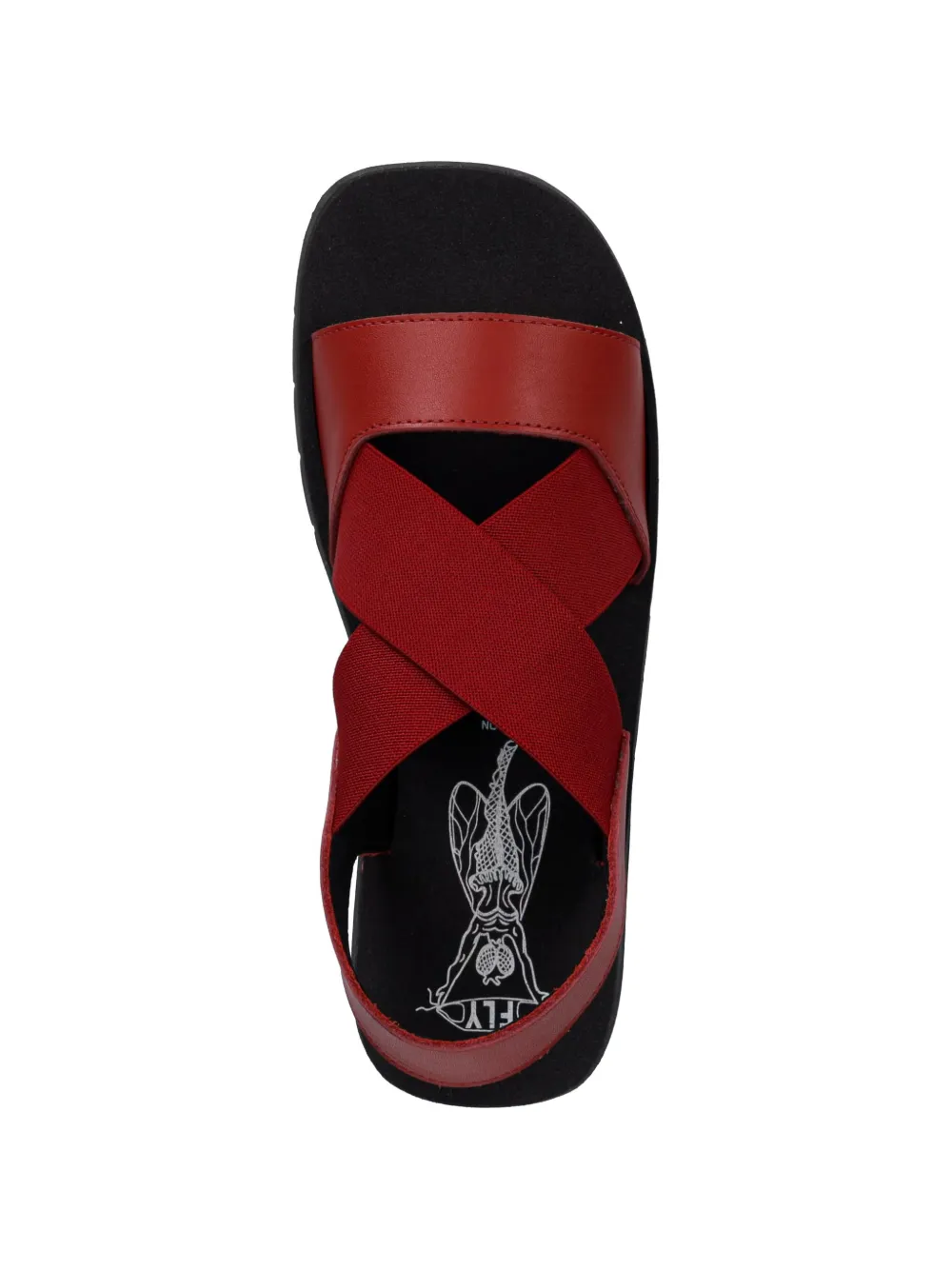 Fly London crossover-strap flatform sandals Rood