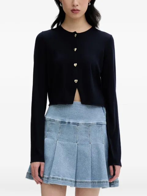 FROM FUTURE heart-button cropped cardigan