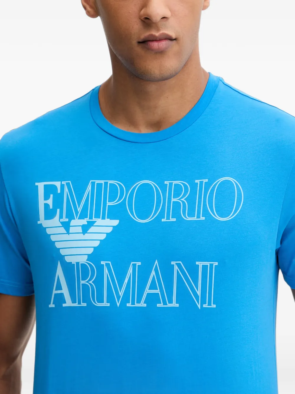 Emporio Armani T-shirt met logoprint Blauw