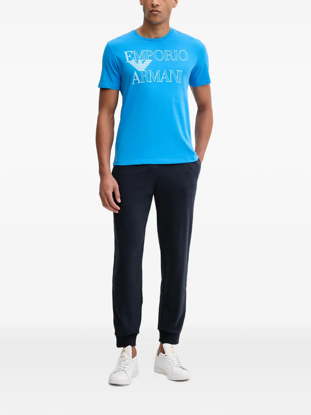 Emporio Armani T-shirt met logoprint Blauw