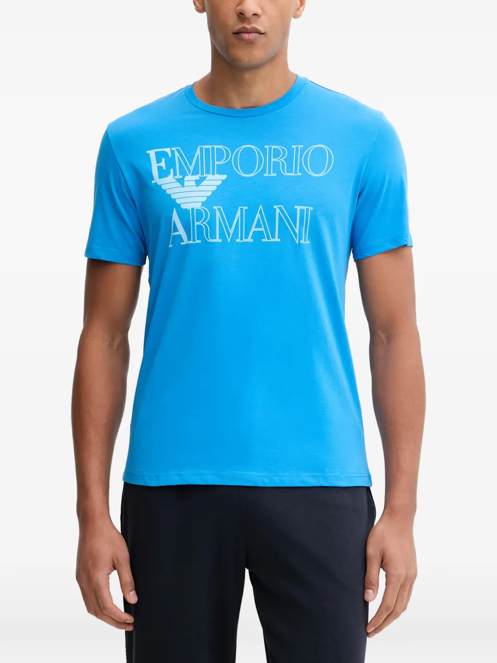 Emporio Armani logo-print T-shirt - Blu