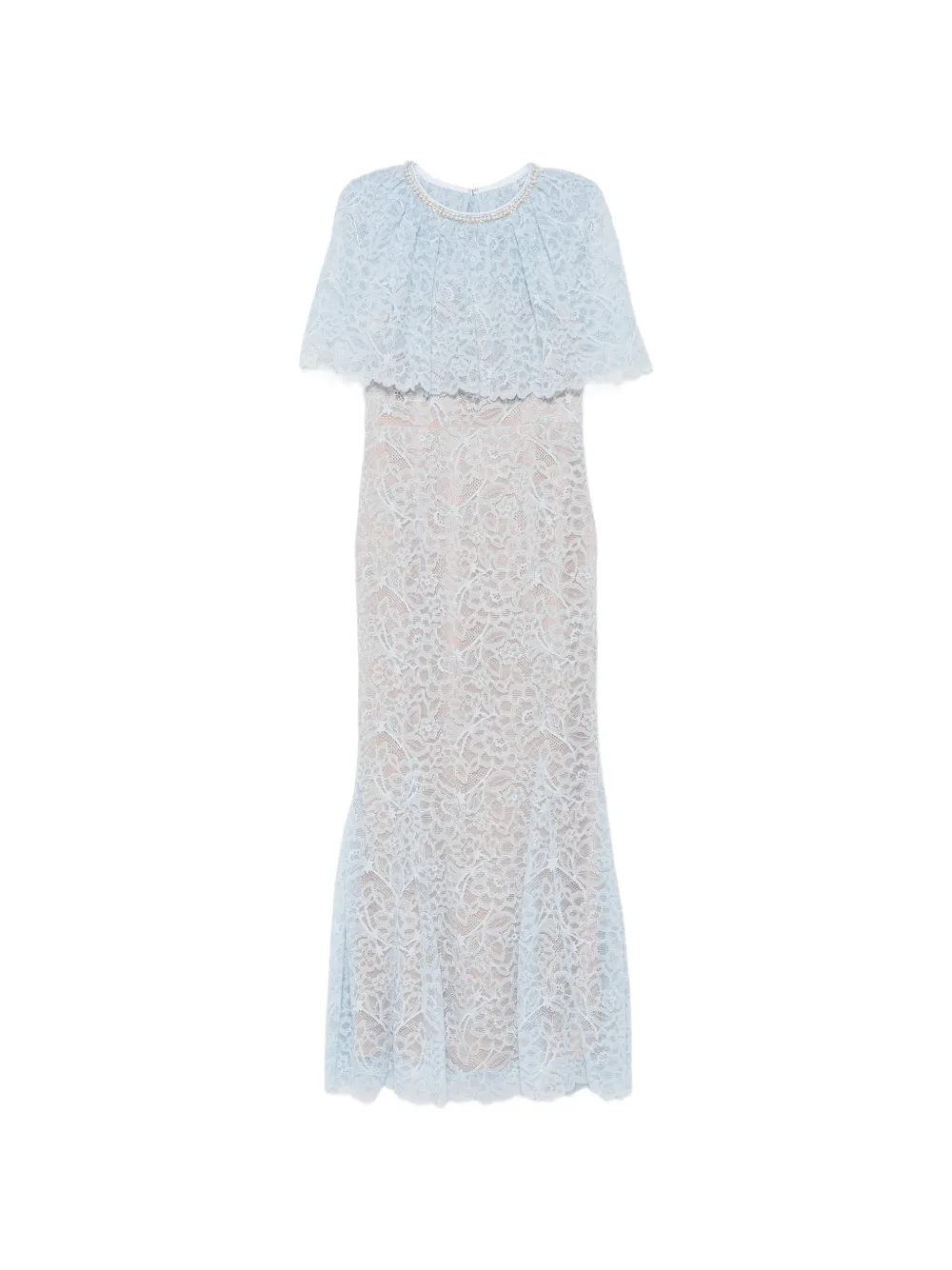 Self-Portrait cape-detail maxi dress - Blu